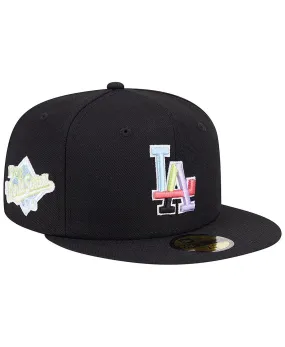 Men's Los Angeles Dodgers Multi-Color 59FIFTY Black Fitted Baseball Cap New Era