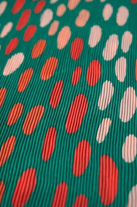 Multicolored Polka Dot Pattern Printed Crushed Georgette Fabric