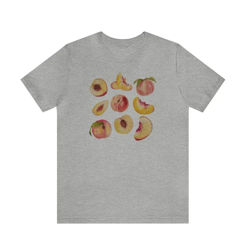 Vintage Peaches Printed Charming Graphic Short Sleeve Tshirt